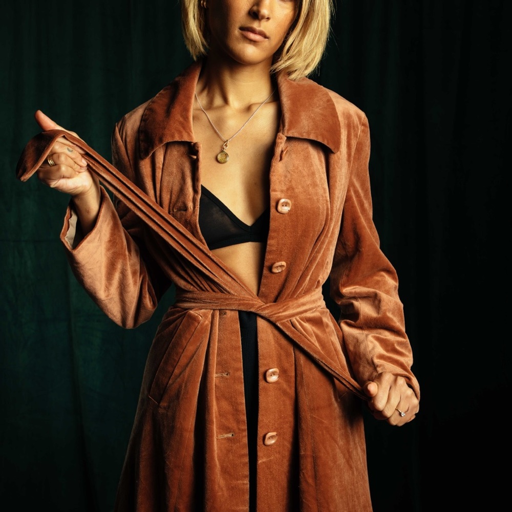 Vintage Velvet Midi Coat